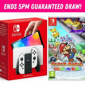 Win this EPIC Nintendo Switch OLED in white with Paper Mario The Origami King