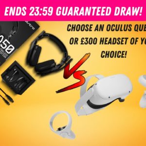 Win a £300 headset of your choice or an Oculus Quest 2 128gb! If you're the lucky winner, you get to choose the prize! ENDS 23:59 TONIGHT! 523 tickets in total!  ???? 50pp max ???? £1.19 an Entry