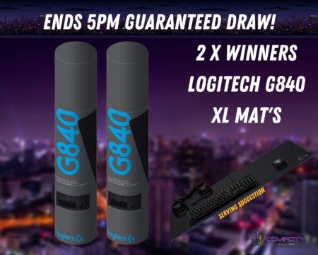 2 Winners - Logitech G840 XL Gaming Desk Mat!