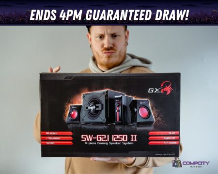 Win this Epic GX GAMING 2.1 4 PIECE GAMING SPEAKER SYSTEM!