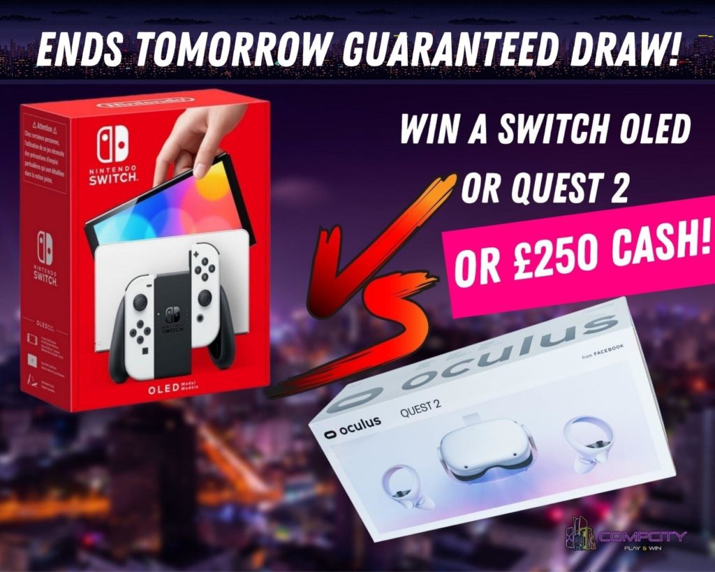 Win this EPIC Nintendo Switch OLED in White OR a Oculus Quest 2 OR £250 CASH!