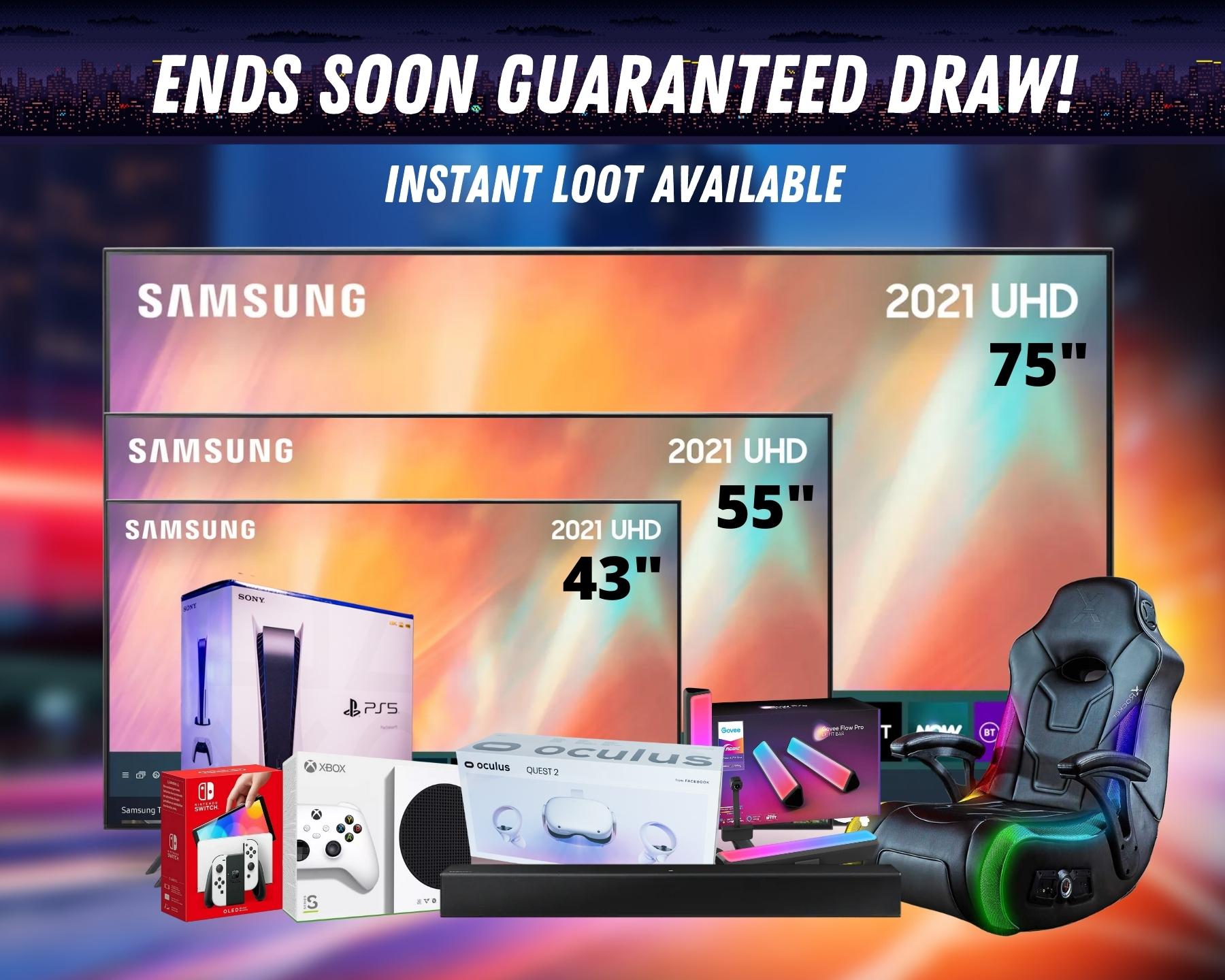Win this Legendary TV and Console bundle, 3 TVs, 4 Consoles and more with 10 Instant Loots!