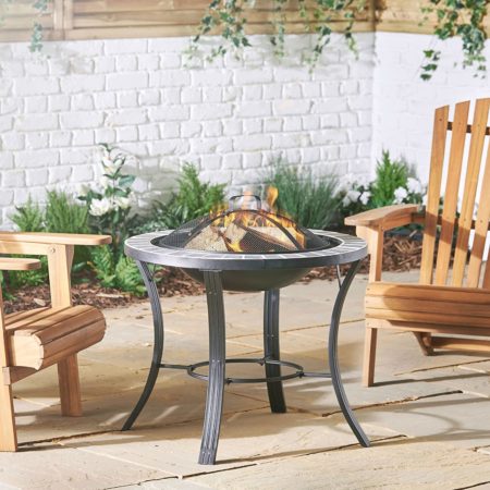 Win this awesome Patio Fire Pit Coffee Table – Mosaic Firepit with BBQ Grill Function!