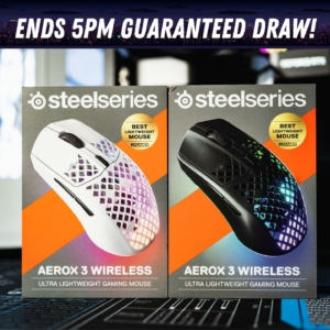 Win a STEEL SERIES AEROX 3 WIRELESS MOUSE in White or Black!