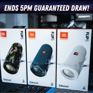 Win this Epic JBL FLIP 5 PORTABLE SPEAKER with 3 winners!
