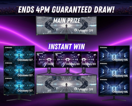 Win a Samsung Odyssey G9 as the main prize! PLUS theres an incredible 10 Monitor instant loots available too so you can win before the G9 draw!