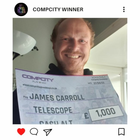 JAMES CARROLL 1000 CASH OR CELESTRON NEXSTAR 6SE COMPUTERISED TELESCOPE CompCity Giveaways