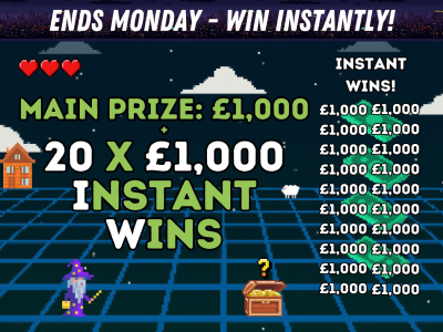 Win £1,000 Main Prize with Incredible Cash Instant Wins!