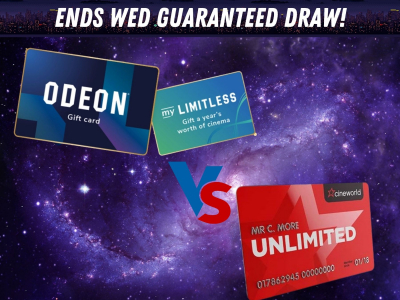 Win a years membership for ODEON Limitless or CINEWORLD Unlimited!